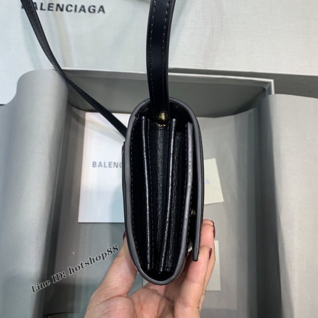 Balenciaga專櫃爆款女包 巴黎世家最新黑色沙漏B扣WOC單肩包斜挎包 fyj1289